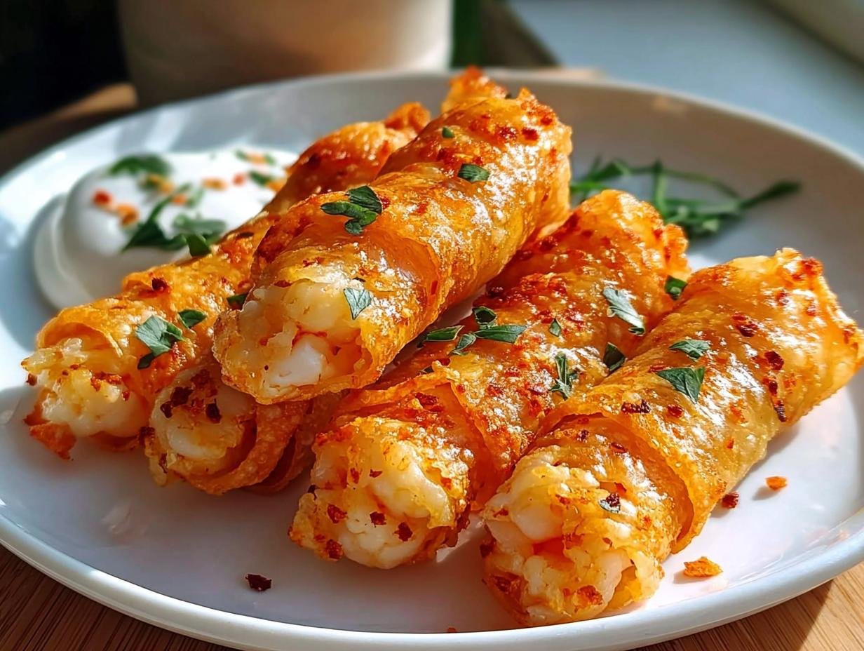 Crispy Garlic Shrimp Cigars