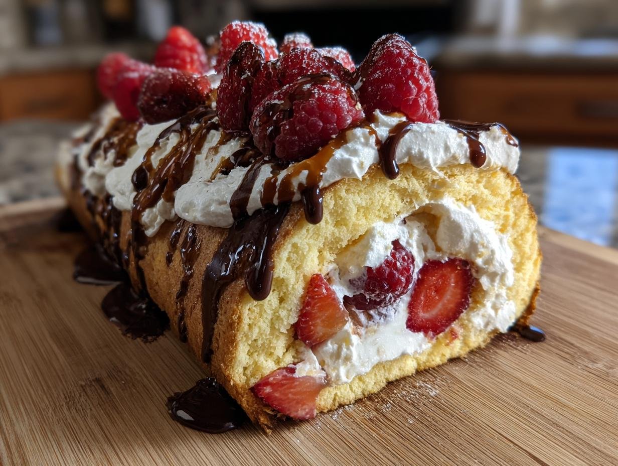 Recette de Bûche au Caramel Beurre Salé et Fruits