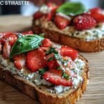 Voulez-vous cette tartine ricotta fraises basilic légère parfaite